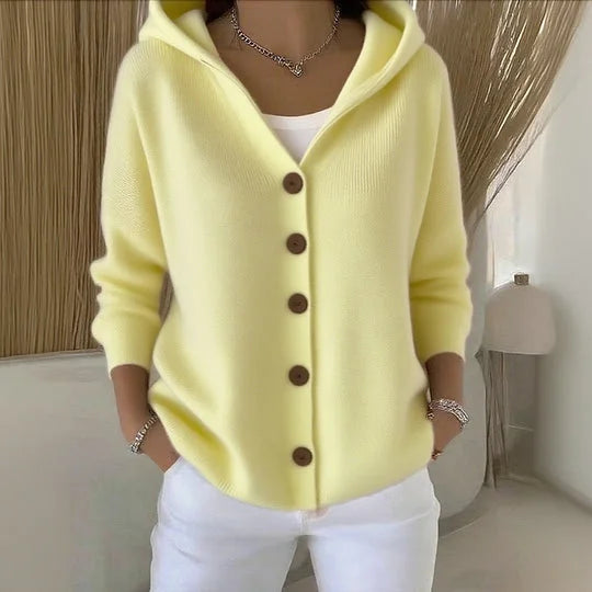 Nylah – Hooded Cardigan with Buttons