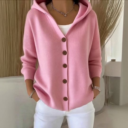 Nylah – Hooded Cardigan with Buttons