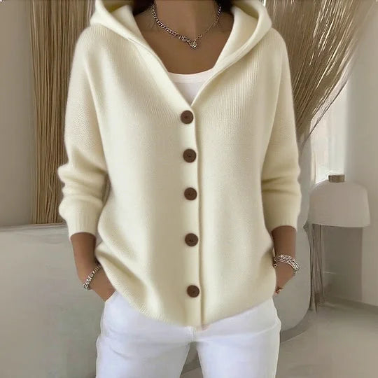 Nylah – Hooded Cardigan with Buttons